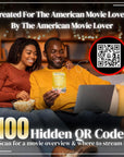 Couple enjoying Movie Night Box with popcorn and laptop | Scratch-off movie cards with 100 hidden QR codes | Scan QR codes for movie details and streaming options | Fun date night activity for couples | Perfect for family movie nights | Interactive movie game for movie lovers | Unique gift for couples and families | Romantic date night ideas | At-home entertainment game | Movie night supplies for movie lovers | Holiday and Christmas gift idea for families and couples